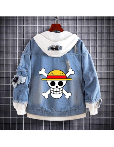 Veste à Capuche en Jean One Piece Jolly Roger vous aussi creer 