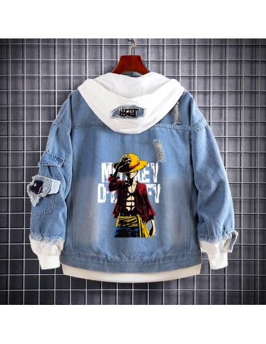 Veste à Capuche en Jean One Piece Monkey D. Luffy pas cher chine