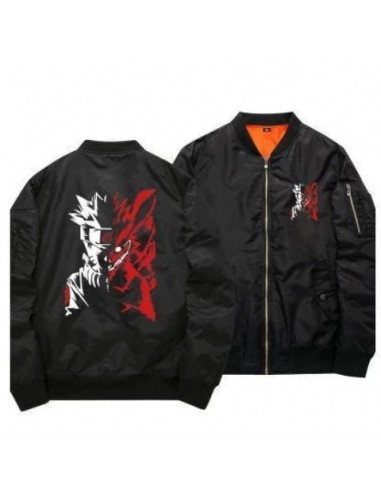 Veste Naruto Uzumaki Adulte Noire Homme Femme Bomber Hiver / Mi Saison Manga Manteau Blouson pas cher 