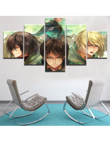 Tableau Eren x Mikasa x Armin Cadre Toile livraison et retour toujours gratuits