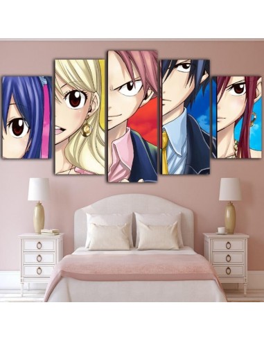 Tableau 5 Pièces Fairy Tail Cadre Toile outlet